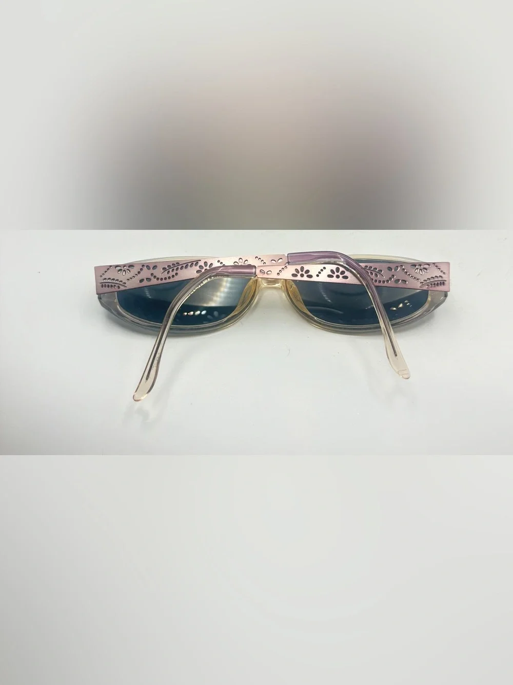 Marchon Tres Jolie 84 Purple Translucent Oval Sunglasses Frames Only
